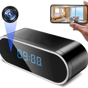 WiFi Hidden Camera with Clock, HD 1080P Indoor Security Camera with Night Vision and Motion Detective, Monitor Video Recorder