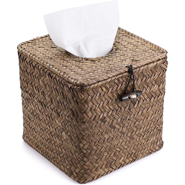 Hand Woven Tissue Box Dispenser With 4K UHD Wifi Camera